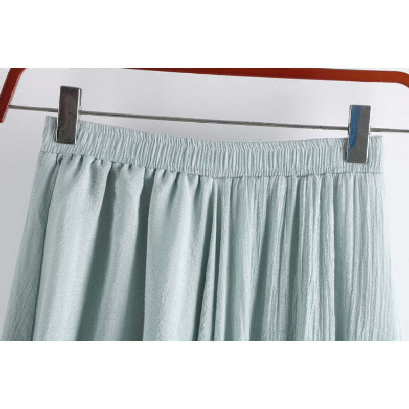 Solid Linen Fishtail Skirt For Women-Soco Hoodie