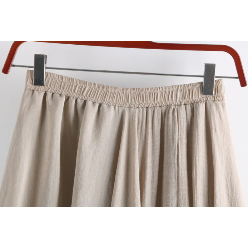 Solid Linen Fishtail Skirt For Women-Soco Hoodie