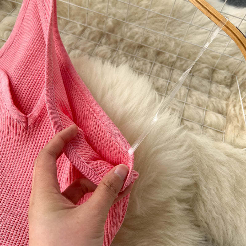 2 Pieces Retro Suspender Knitted Skirt Set-Soco Hoodie