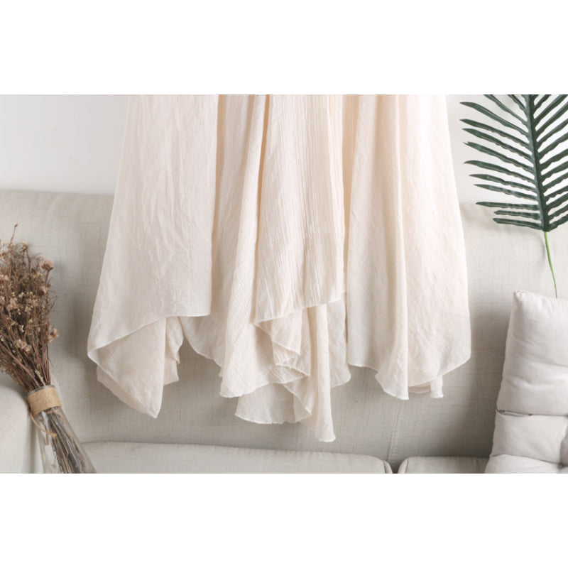 Solid Linen Fishtail Skirt For Women-Soco Hoodie