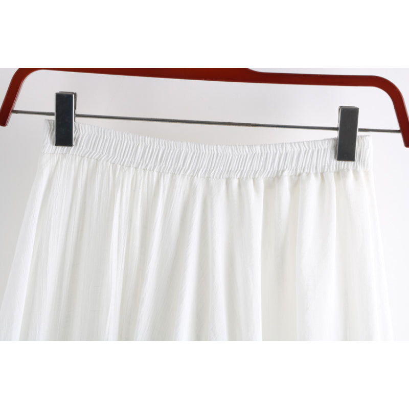 Solid Linen Fishtail Skirt For Women-Soco Hoodie