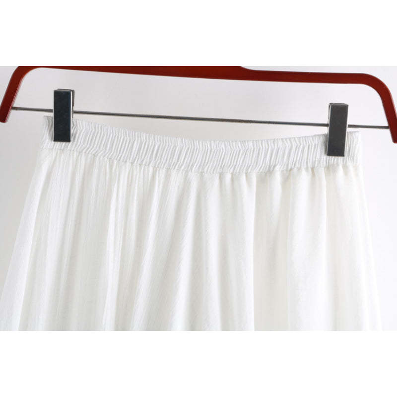 Solid Linen Fishtail Skirt For Women-Soco Hoodie