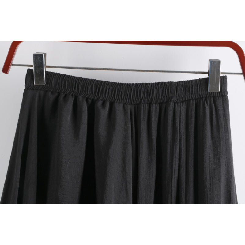 Solid Linen Fishtail Skirt For Women-Soco Hoodie