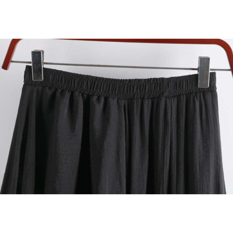 Solid Linen Fishtail Skirt For Women-Soco Hoodie