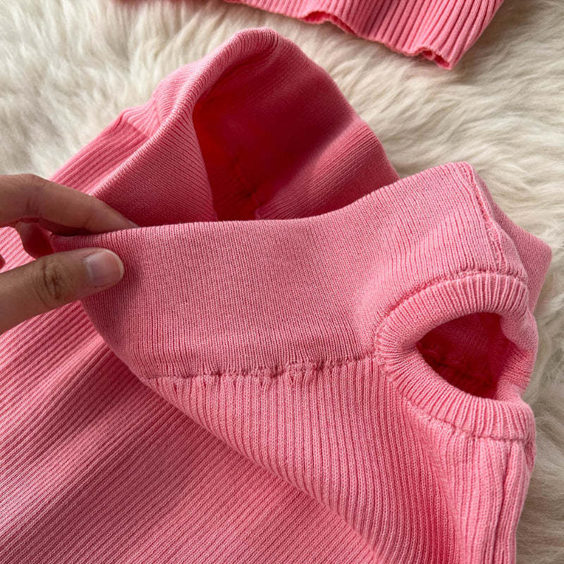 2 Pieces Retro Suspender Knitted Skirt Set-Soco Hoodie