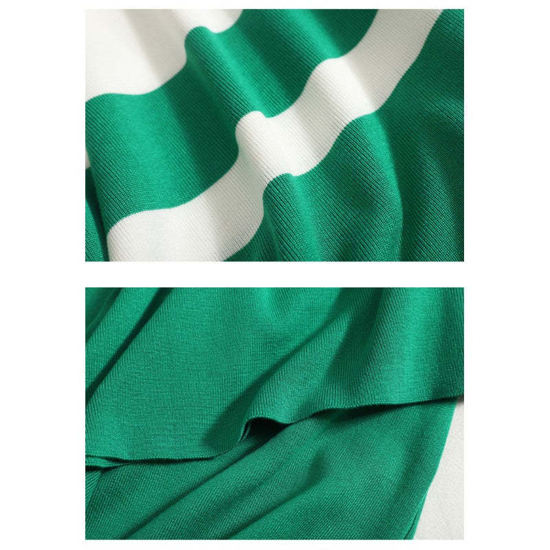 Turtleneck Striped Knit Pants Suit For Women-Soco Hoodie