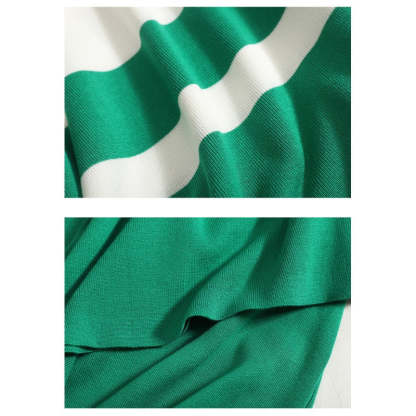 Turtleneck Striped Knit Pants Suit For Women-Soco Hoodie