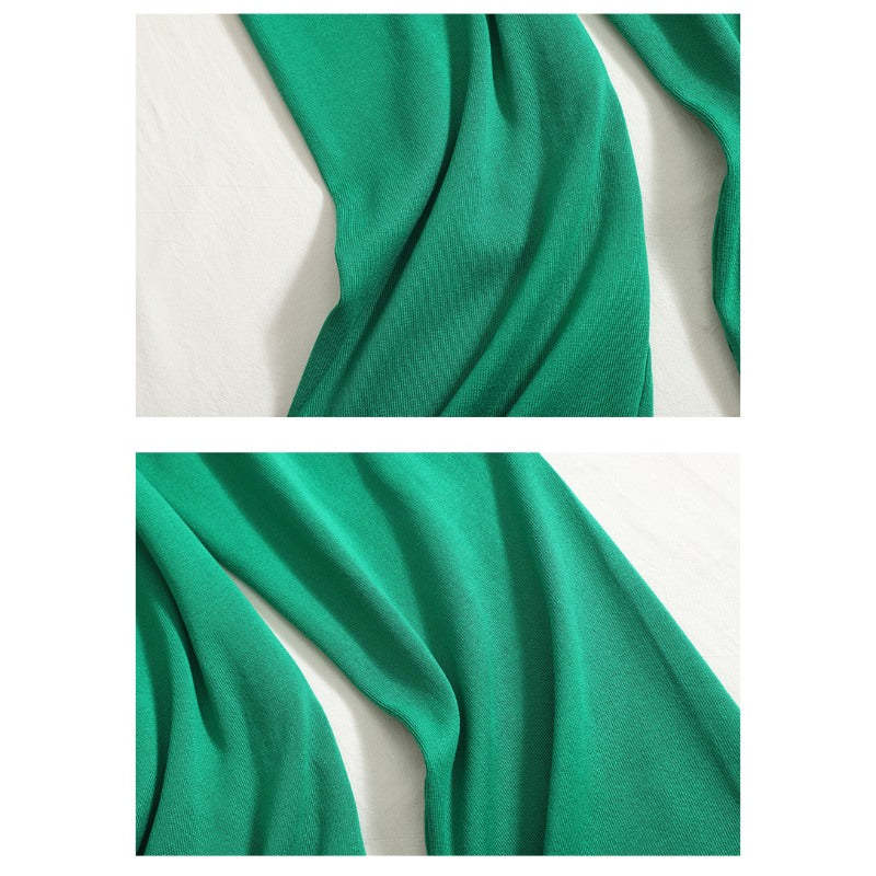 Turtleneck Striped Knit Pants Suit For Women-Soco Hoodie