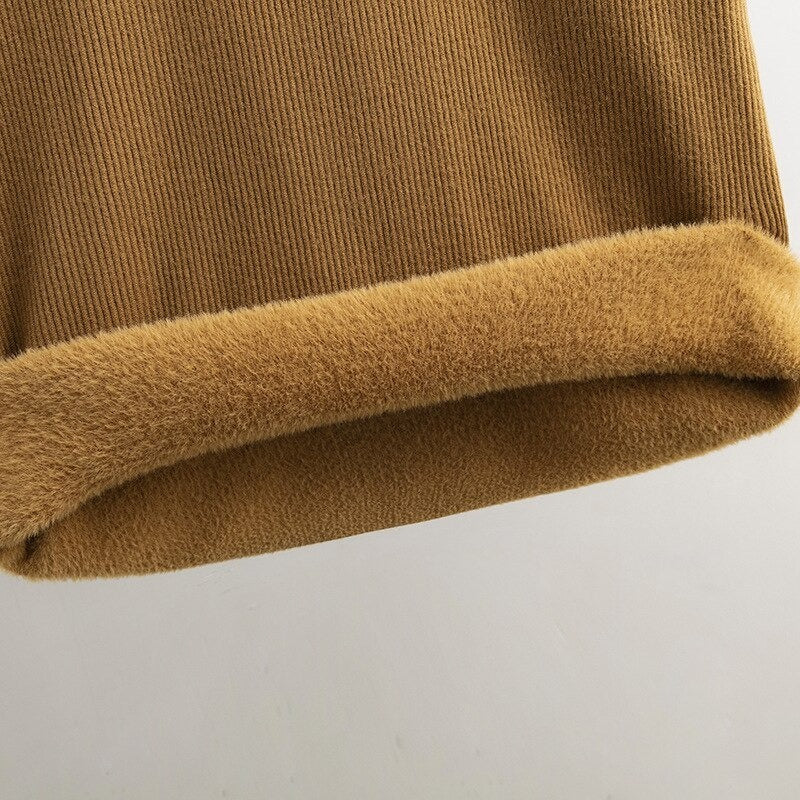 One-Piece Velvet Long Knit Sweater Dress For Women-Soco Hoodie