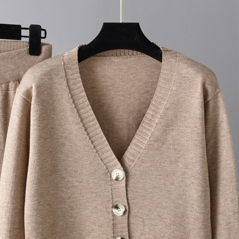 Women 2 Piece Pants Sets Cardigans Tops-Soco Hoodie