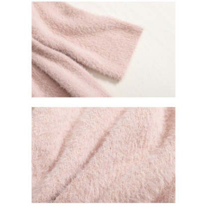 Warm V-Neck Long Bottomed Knitted Sweater Dress For Women-Soco Hoodie