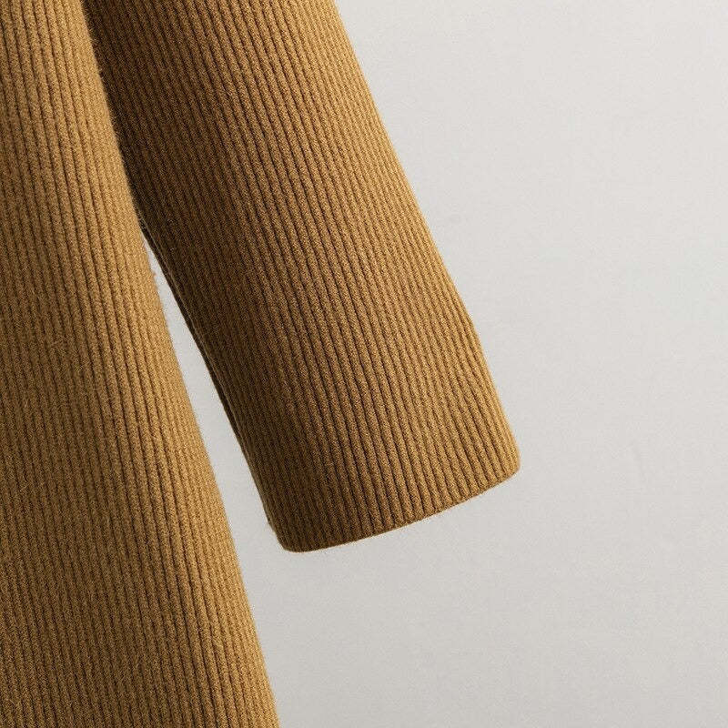 One-Piece Velvet Long Knit Sweater Dress For Women-Soco Hoodie