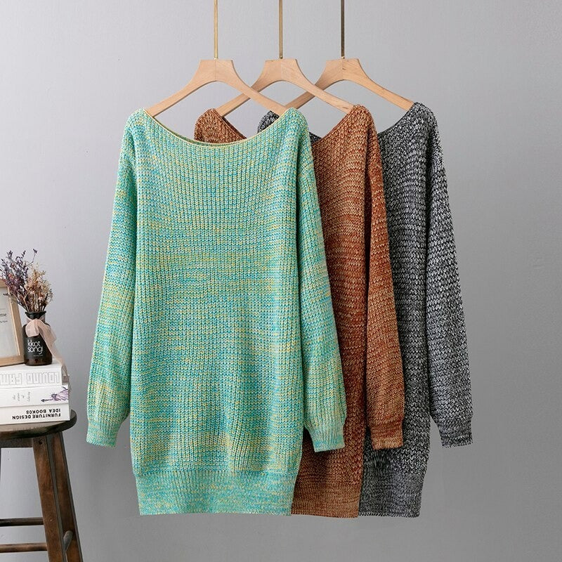 Casual Gradient Knitted Sweater Dress-Soco Hoodie