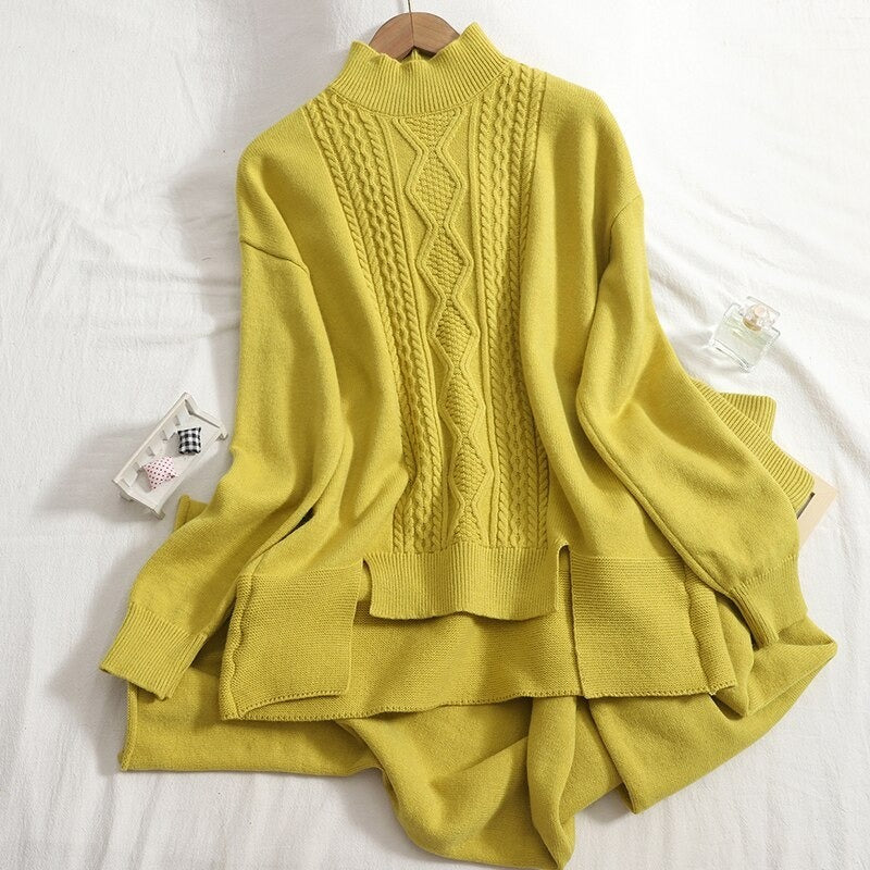Oversize Loose Drop Sleeve Cashmere Sweater Tracksuits-Soco Hoodie