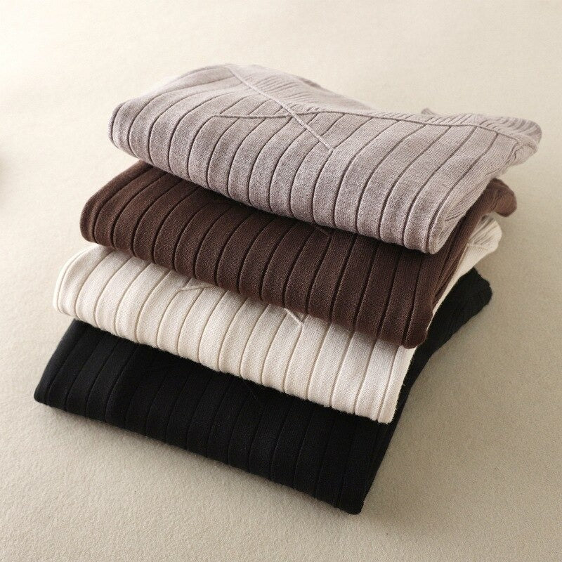 Slim Midi Mock Neck Sweater Dress For Women-Soco Hoodie