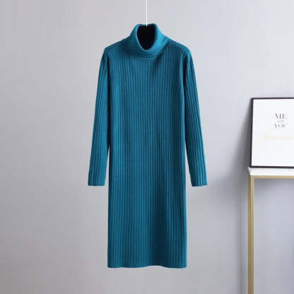Warm Soft Thick Turtleneck Sweater Dress For Women-Soco Hoodie