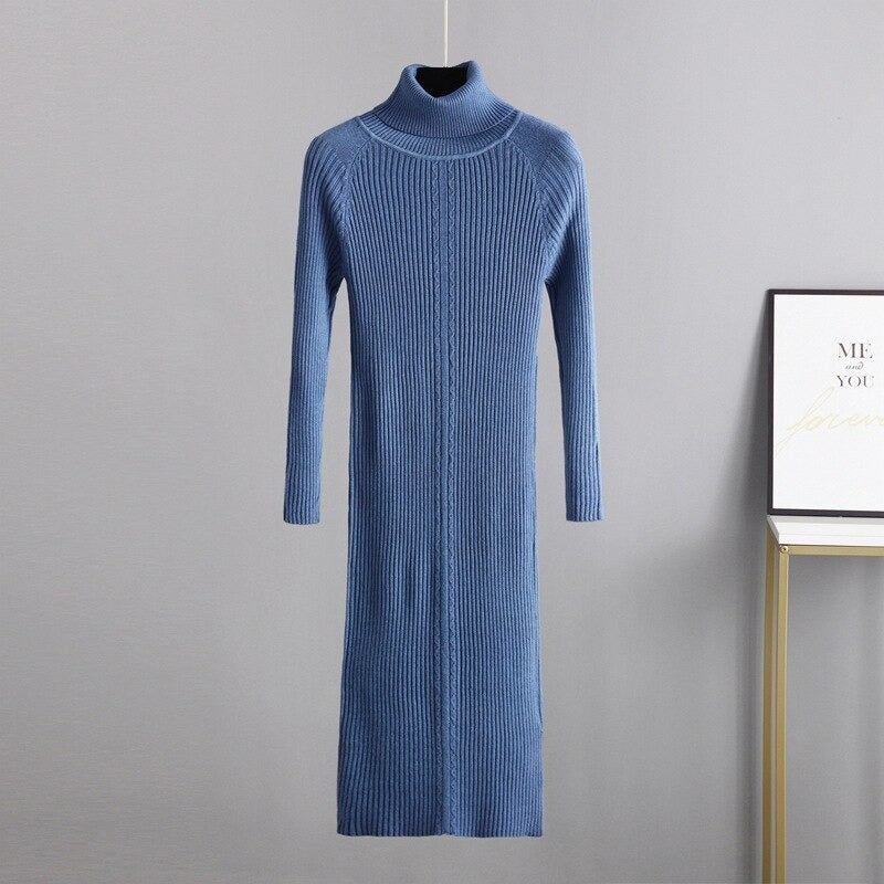 Elegant Slim Knitted Sweater Dress For Women-Soco Hoodie