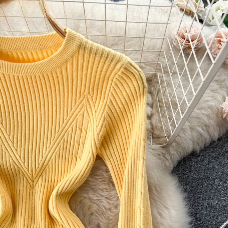 Elegant Winter O-Neck Knit Sweater Dress For Women-Soco Hoodie