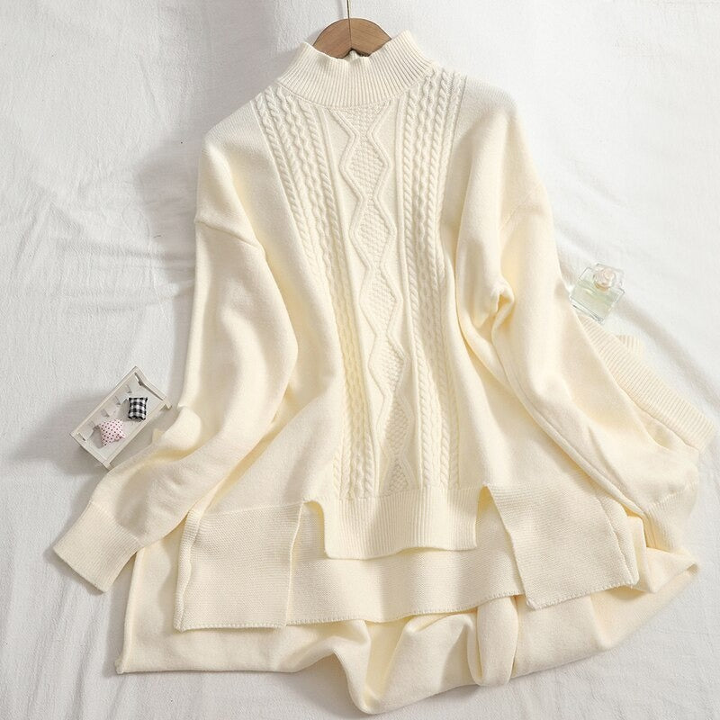 Oversize Loose Drop Sleeve Cashmere Sweater Tracksuits-Soco Hoodie