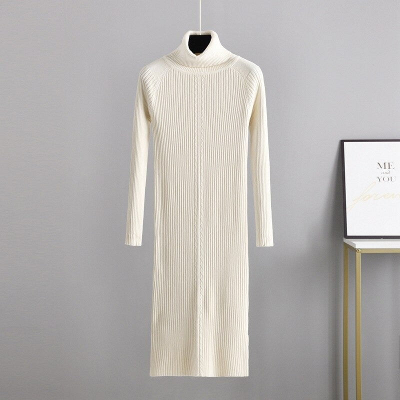 Elegant Slim Knitted Sweater Dress For Women-Soco Hoodie