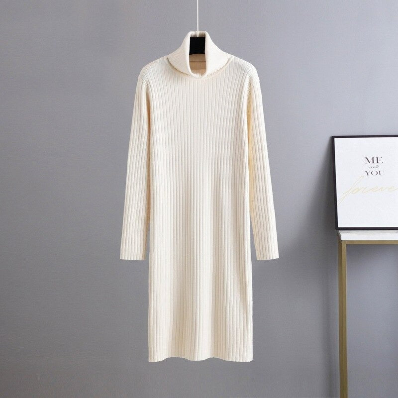 Warm Soft Thick Turtleneck Sweater Dress For Women-Soco Hoodie