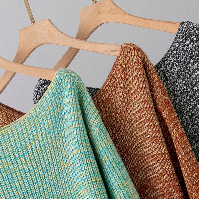 Casual Gradient Knitted Sweater Dress-Soco Hoodie