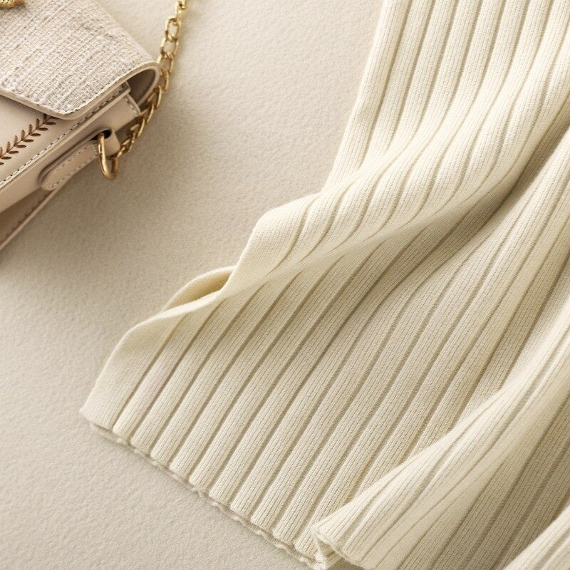 Turtleneck Long Knitted Sweater Dress For Women-Soco Hoodie