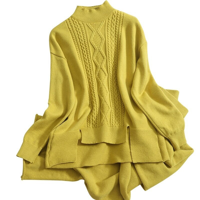 Oversize Loose Drop Sleeve Cashmere Sweater Tracksuits-Soco Hoodie