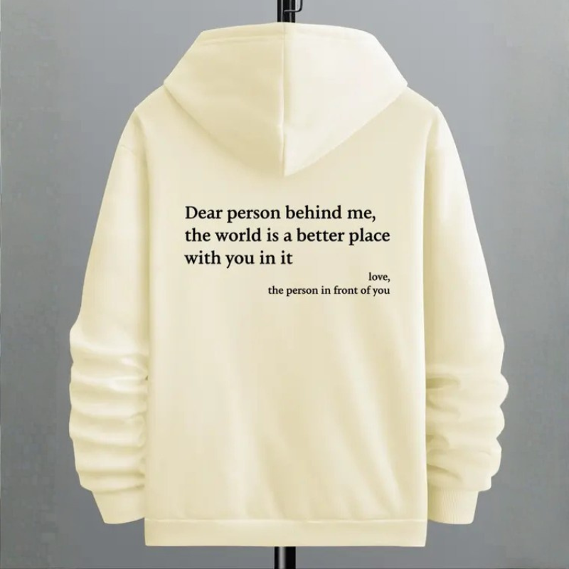 Men's Letter Print Pocket Drawstring Graphic Hoodie,