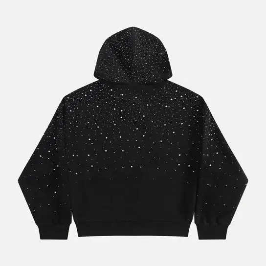 Casual Loose Rhinestone Pullover Hoodie For Men