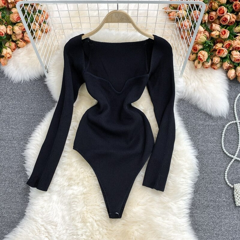Women's Slim Fit Short-Sleeved Knitted Jumpsuit-Soco Hoodie