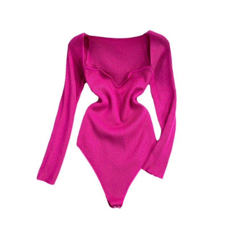 Women's Slim Fit Short-Sleeved Knitted Jumpsuit-Soco Hoodie