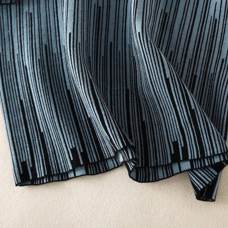 Vintage Knitted Striped Long Sweater Dress For Women-Soco Hoodie