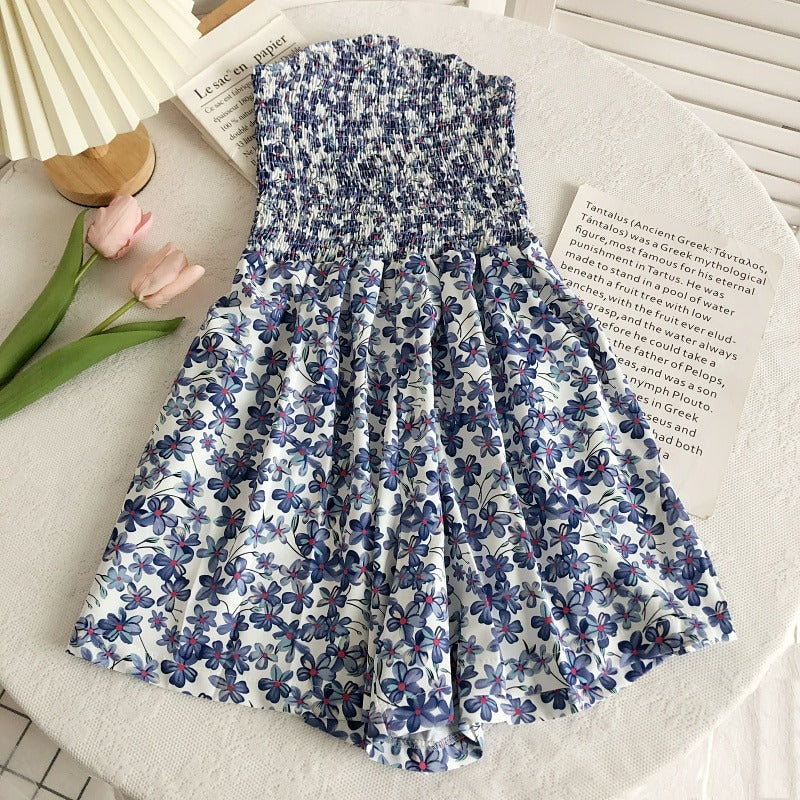 Floral Printed Short Romper Suit for Women-Soco Hoodie