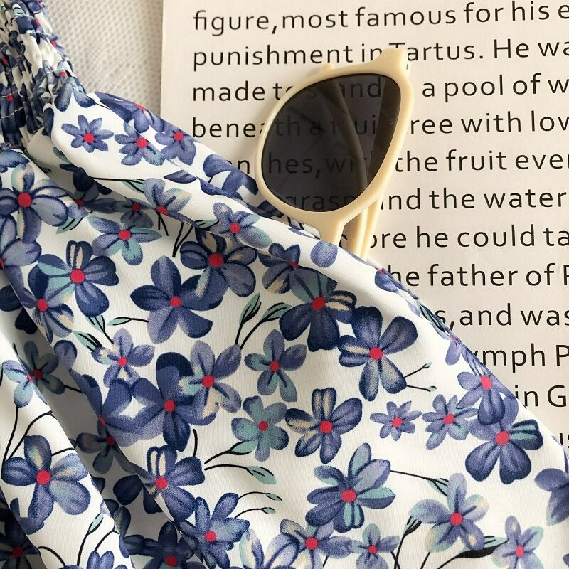 Floral Printed Short Romper Suit for Women-Soco Hoodie