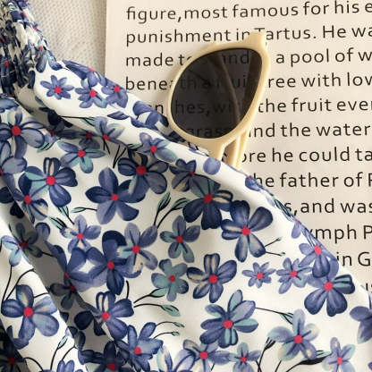 Floral Printed Short Romper Suit for Women-Soco Hoodie