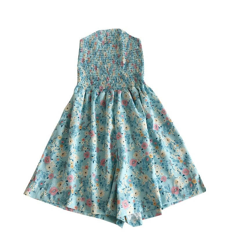 Floral Printed Short Romper Suit for Women-Soco Hoodie