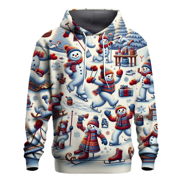 Snowman Family Winter Fun Hoodie