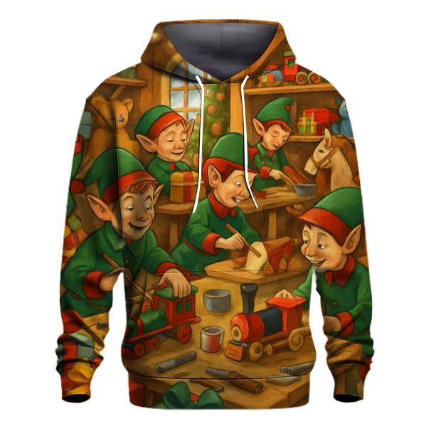 Magical Elf Workshop Scene Hoodie