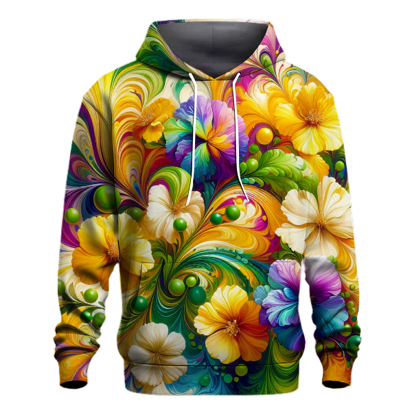 Bright Spring Blooms Tie-dye Hoodie