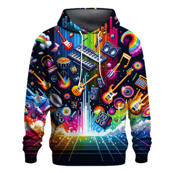 Pixelated Music Madness Hoodie