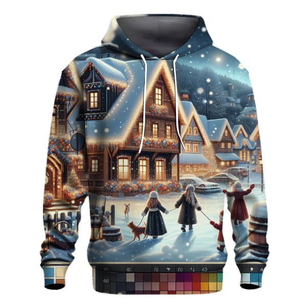 Merry Christmas Village Scene Hoodie
