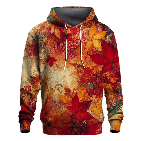 Crimson Autumn Leaves Hoodie