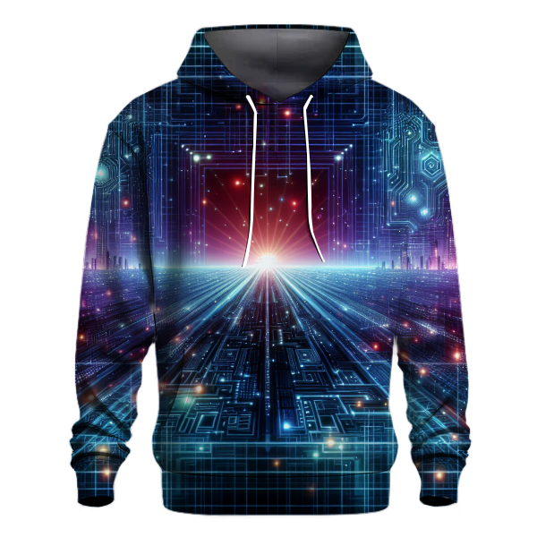 Futuristic Synth Grid Hoodie