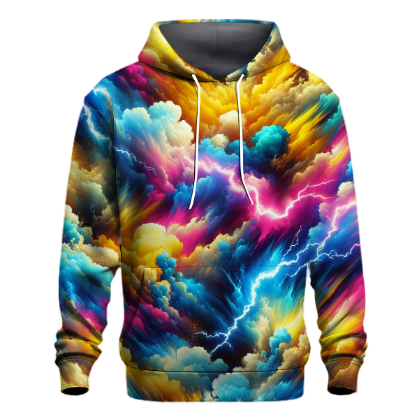 Neon Lightning Storm Hoodie