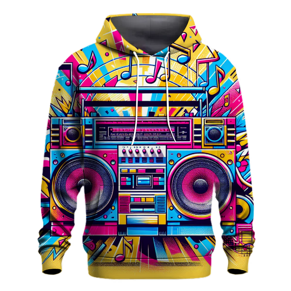 Retro Neon Boombox Hoodie