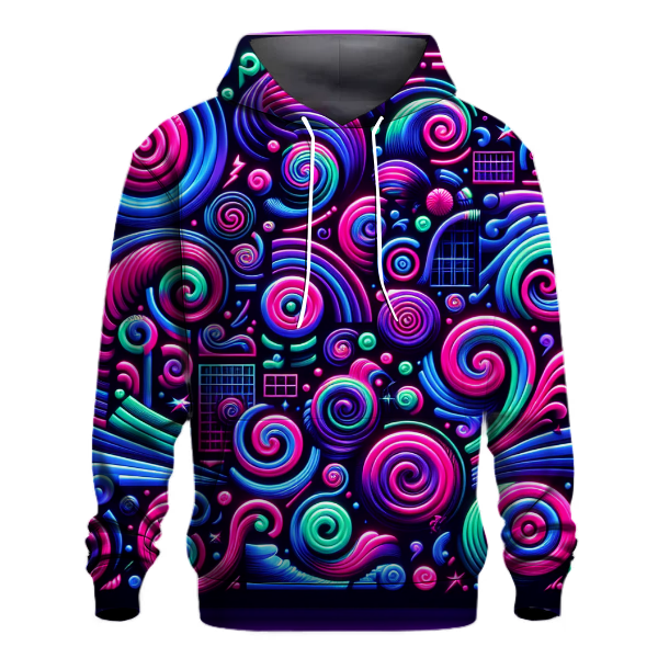 Funky Neon Spirals Hoodie
