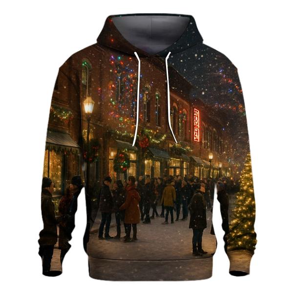 Christmas Lights on a City Street Design Hoodie