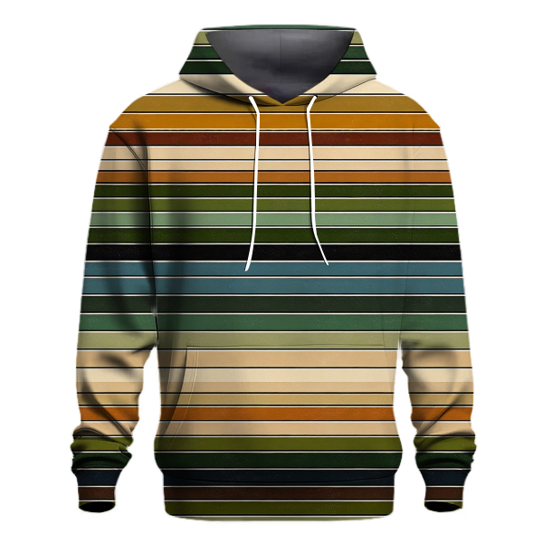 Serene Earth Tone Stripes Hoodie