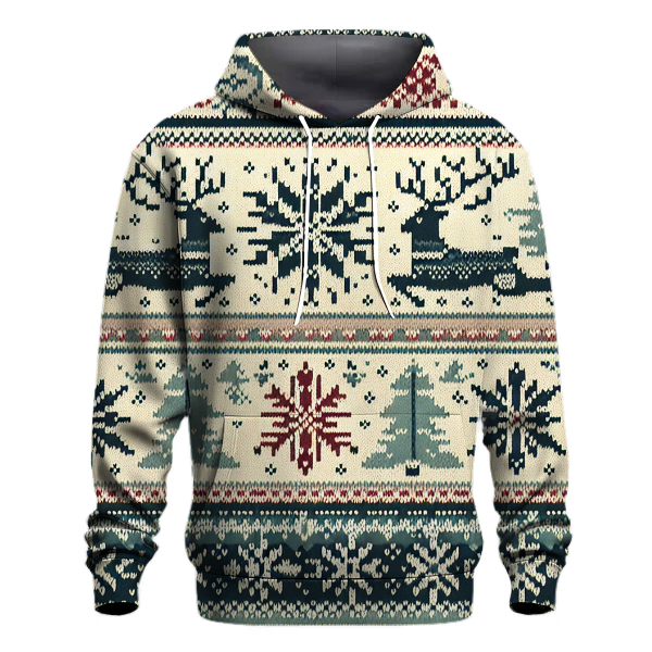 Festive Nordic Knit Hoodie